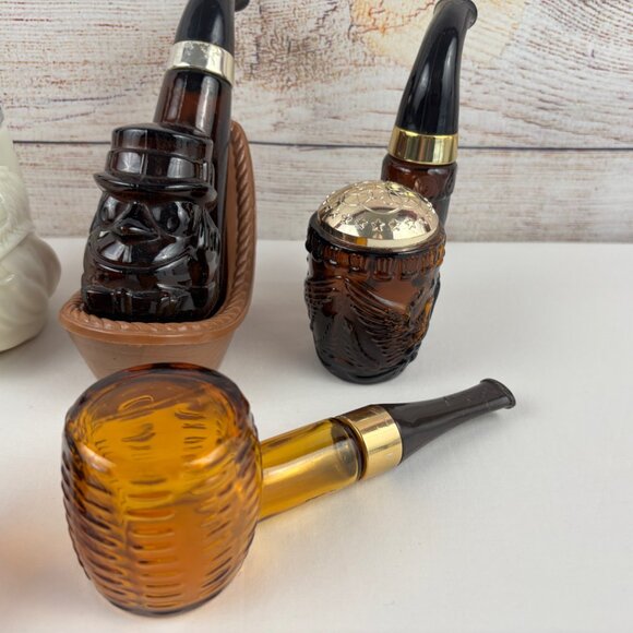 Vintage Avon Pipes Empty Cologne Bottles Lot of 8 Décor Man Cave Office - Picture 5 of 5
